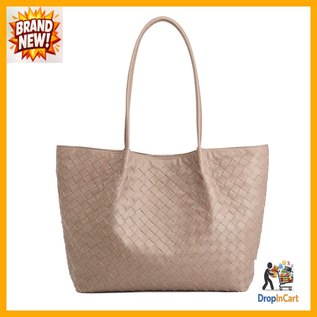 Large Leather Tote Hobo Bag Woven Shoulder Purse Casual Elegant Weekender
